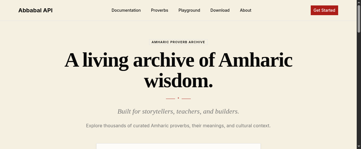 Screenshot of Abbabal-API